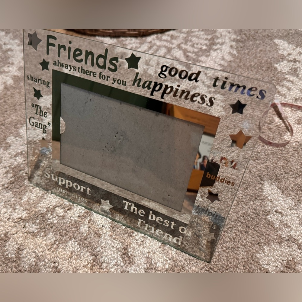 Decorative Glass Photo Frame with Inspirational Words⭐️